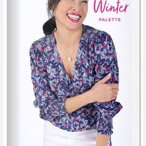Kettlewell Nettie Wrap Top Chic Floral Wrap Blouse Size Medium Bohemian